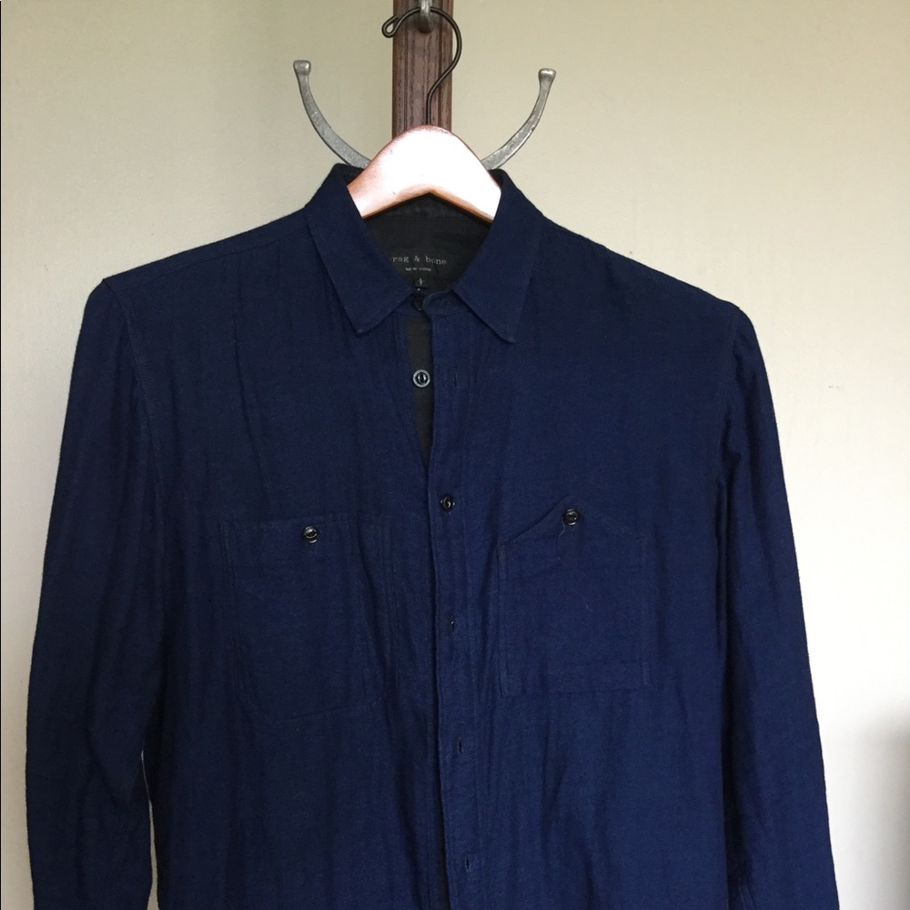 RAG AND BONE S/P COTTON BUTTON DOWN SHIRT